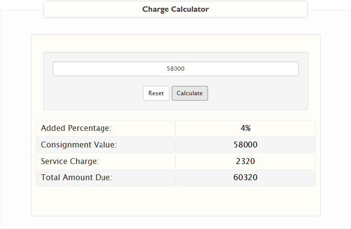Service Charge Calculator